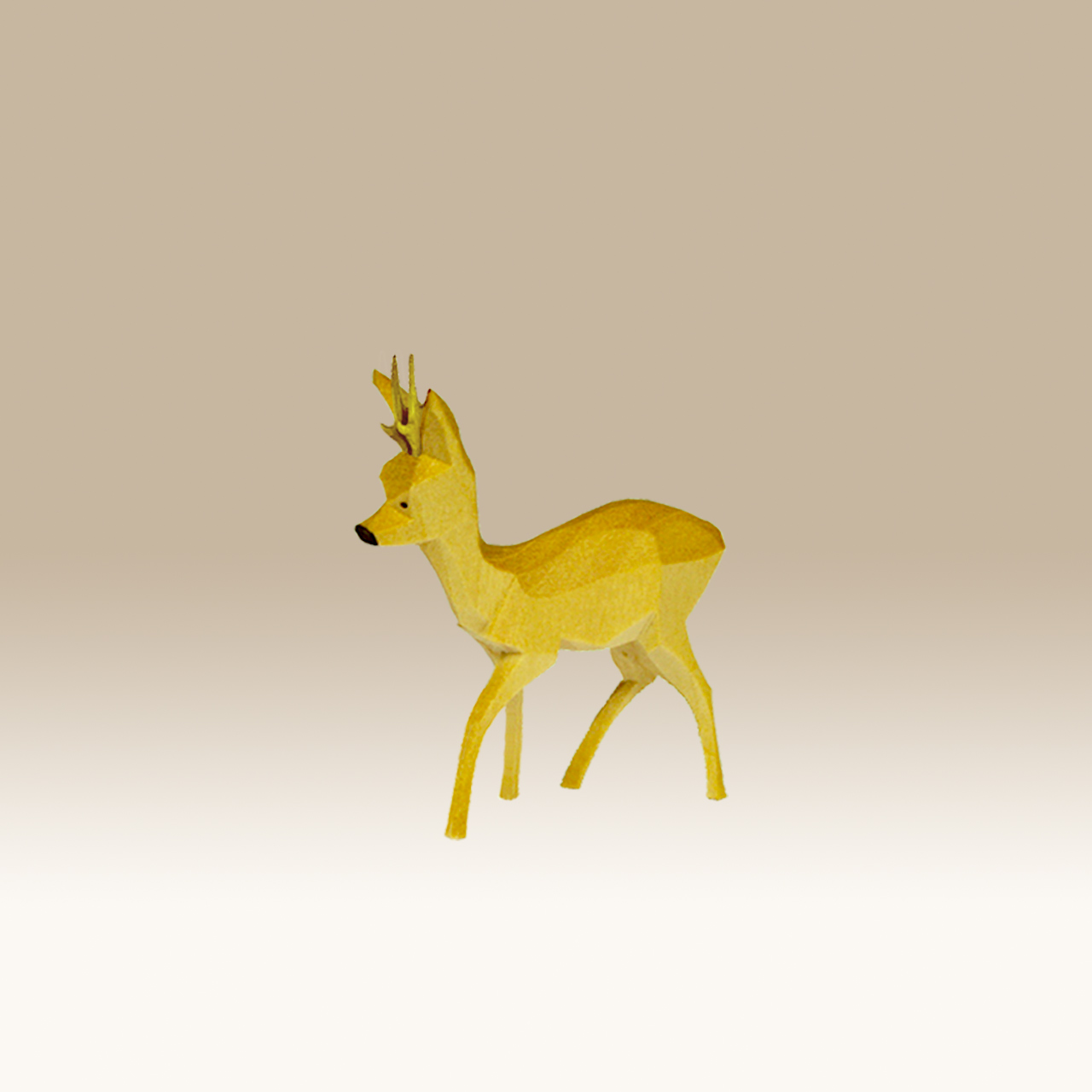 Geschnitzter Rehbock, ziehend