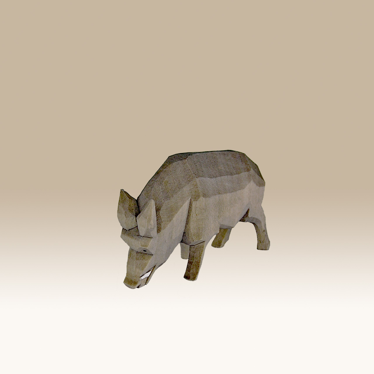 Geschnitztes Wildschwein, brechend