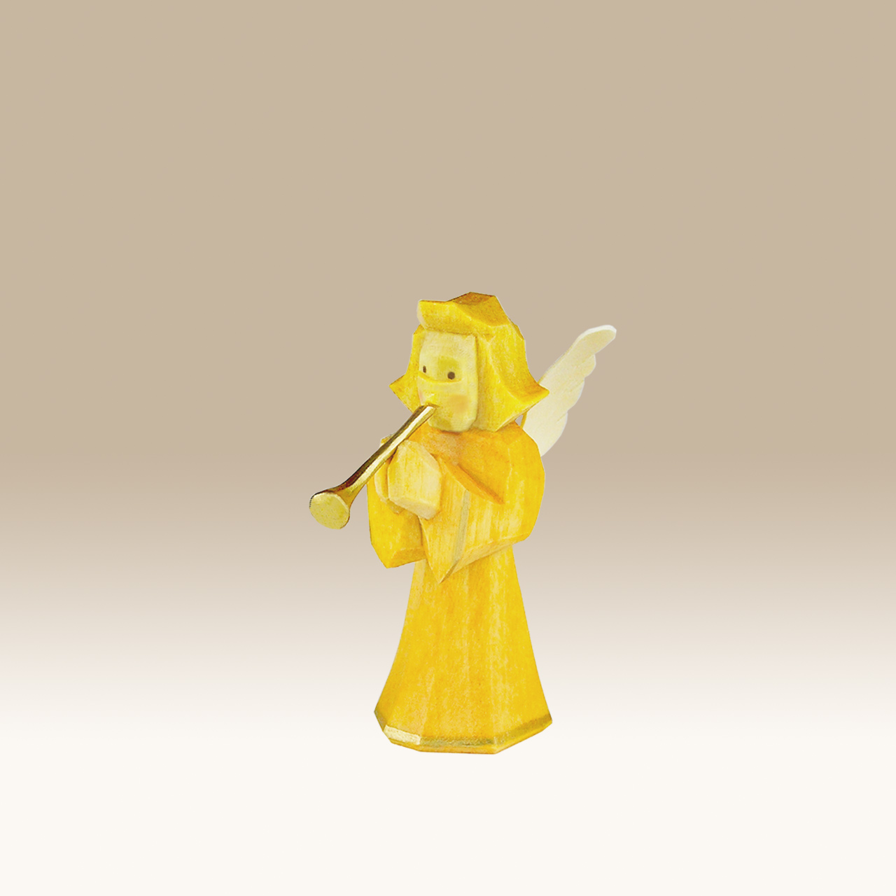 Geschnitzter Engel, Bläser