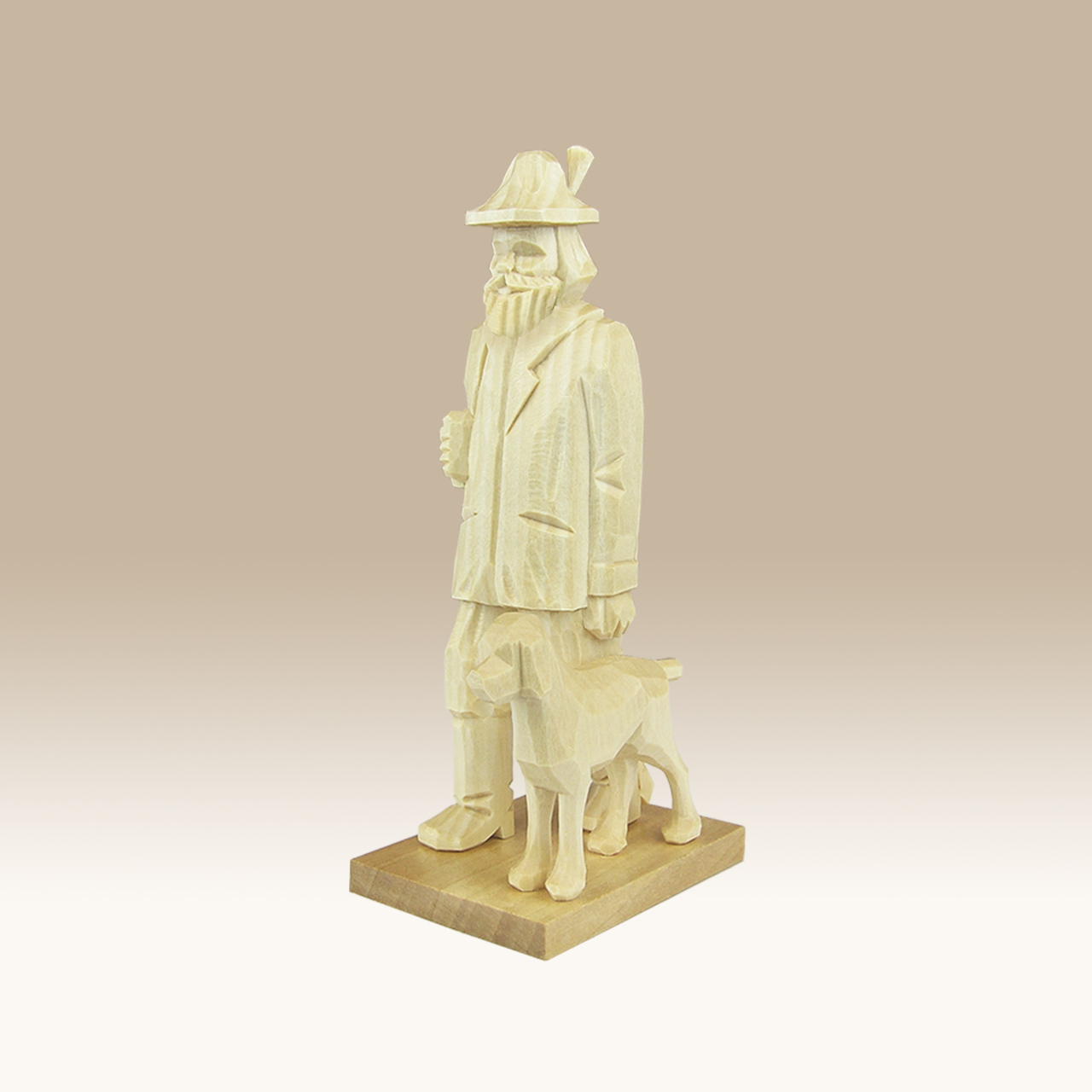 Geschnitzter Förster mit Hund, Typ a