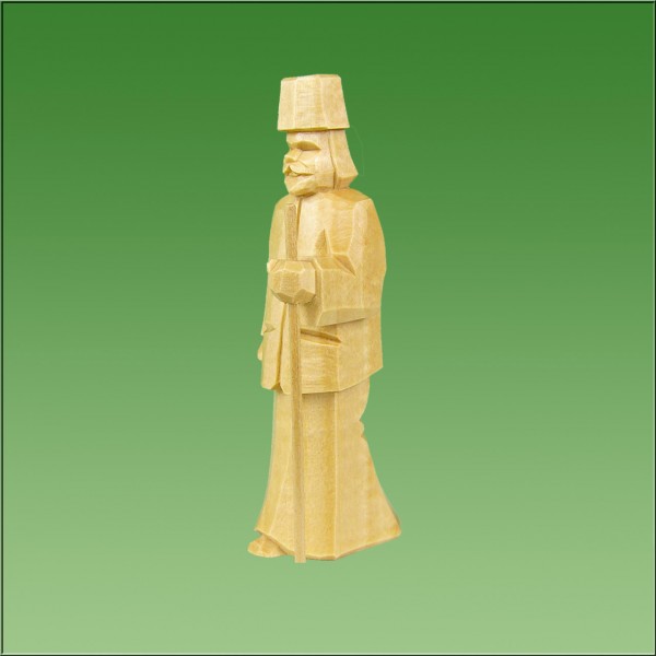 geschnitzter Kameltreiber m. Kappe, 7cm u. 9cm, natur lasiert