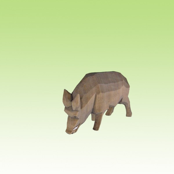 geschnitztes Wildschwein, wühlend
