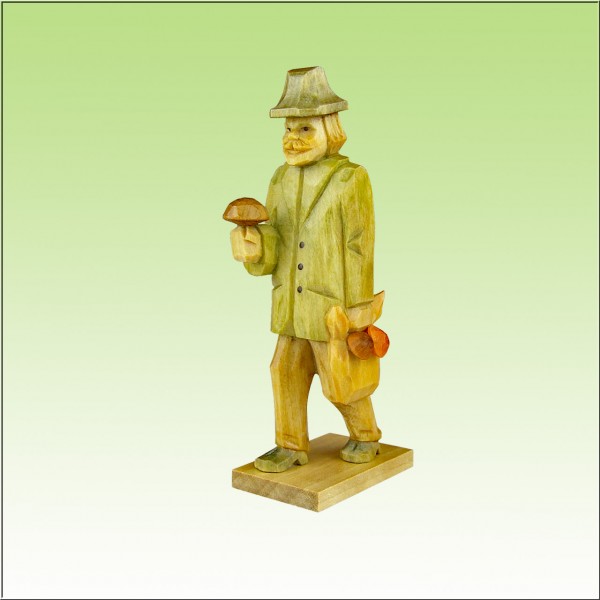 geschnitzter Pilzmann 9cm u. 12cm, farbig lasiert