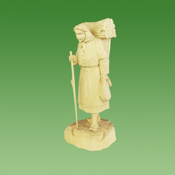 geschnitzte Holzfrau