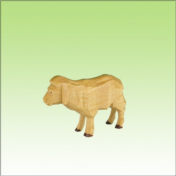 geschnitztes Schaf, stehend, 12 cm, farbig lasiert