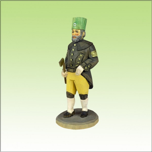 geschnitzter Bergmann Steiger, 12cm, farbig lasiert