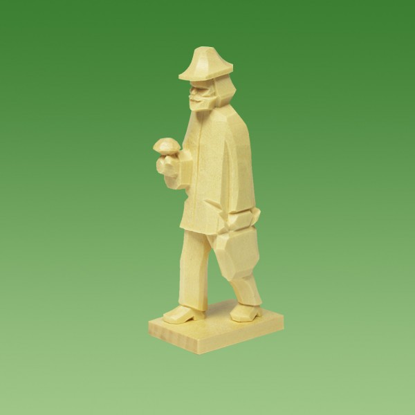 geschnitzter Pilzsammler 7cm und 9cm, natur lasiert