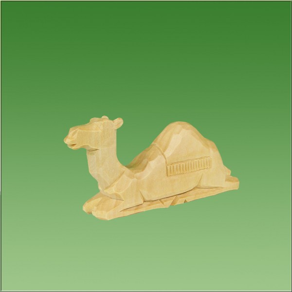 geschnitztes Kamel liegend, 7cm und 9cm, natur lasiert